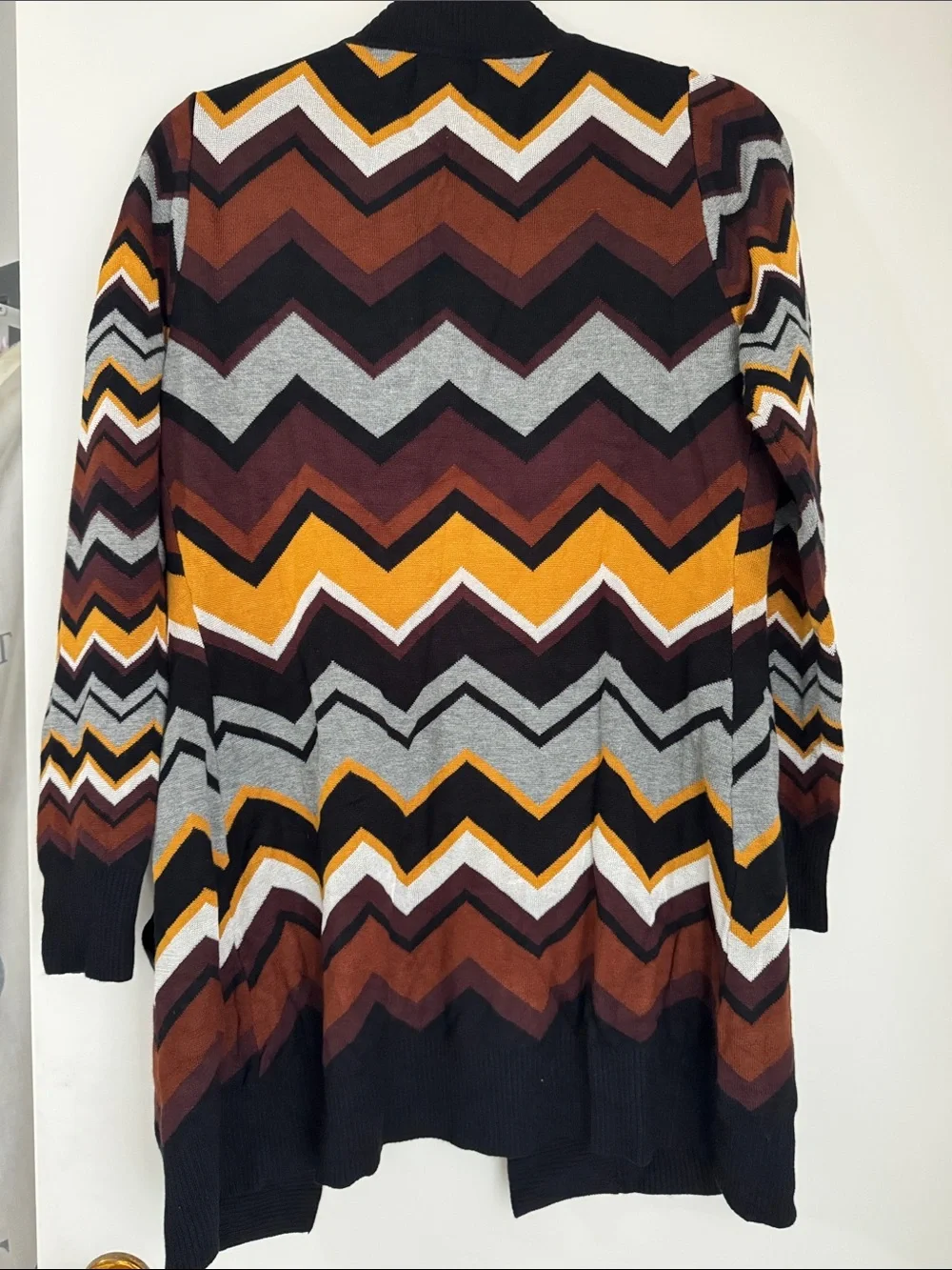 Missoni Chevron Knit Cardigan in Black, Brown, Gray, Mustard